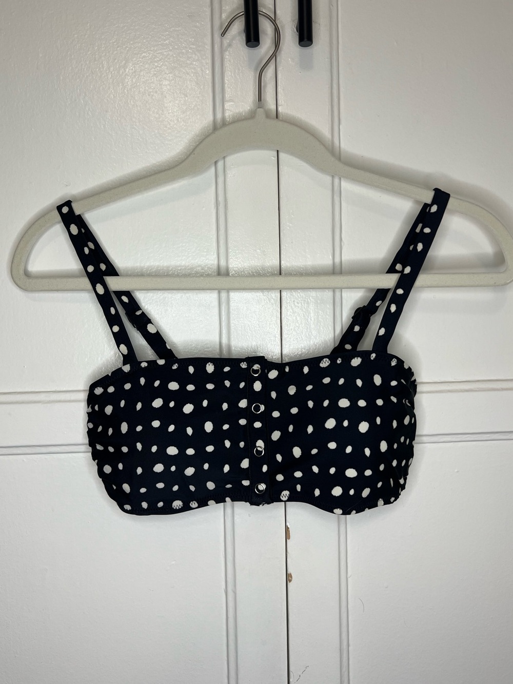 Aerie Bandeau Snap Front Bikini Top- Polka Dot | M